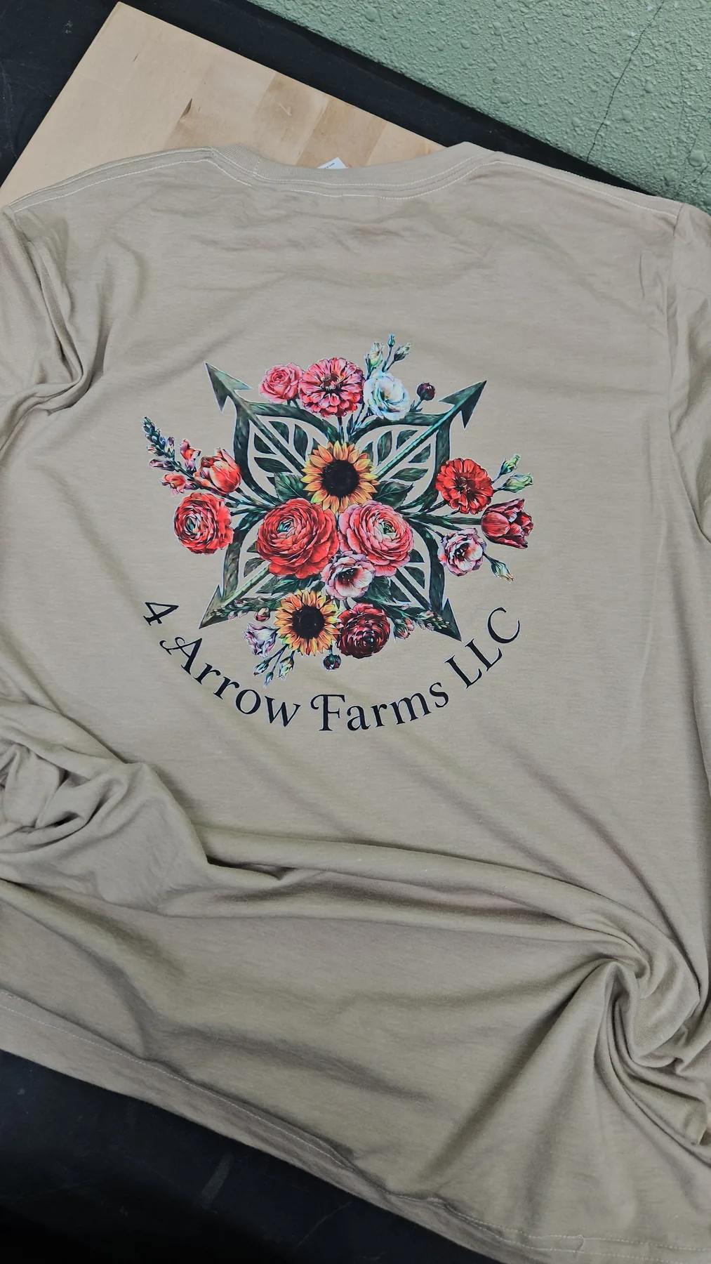 Custom floral heart apparel print by Mist Printing